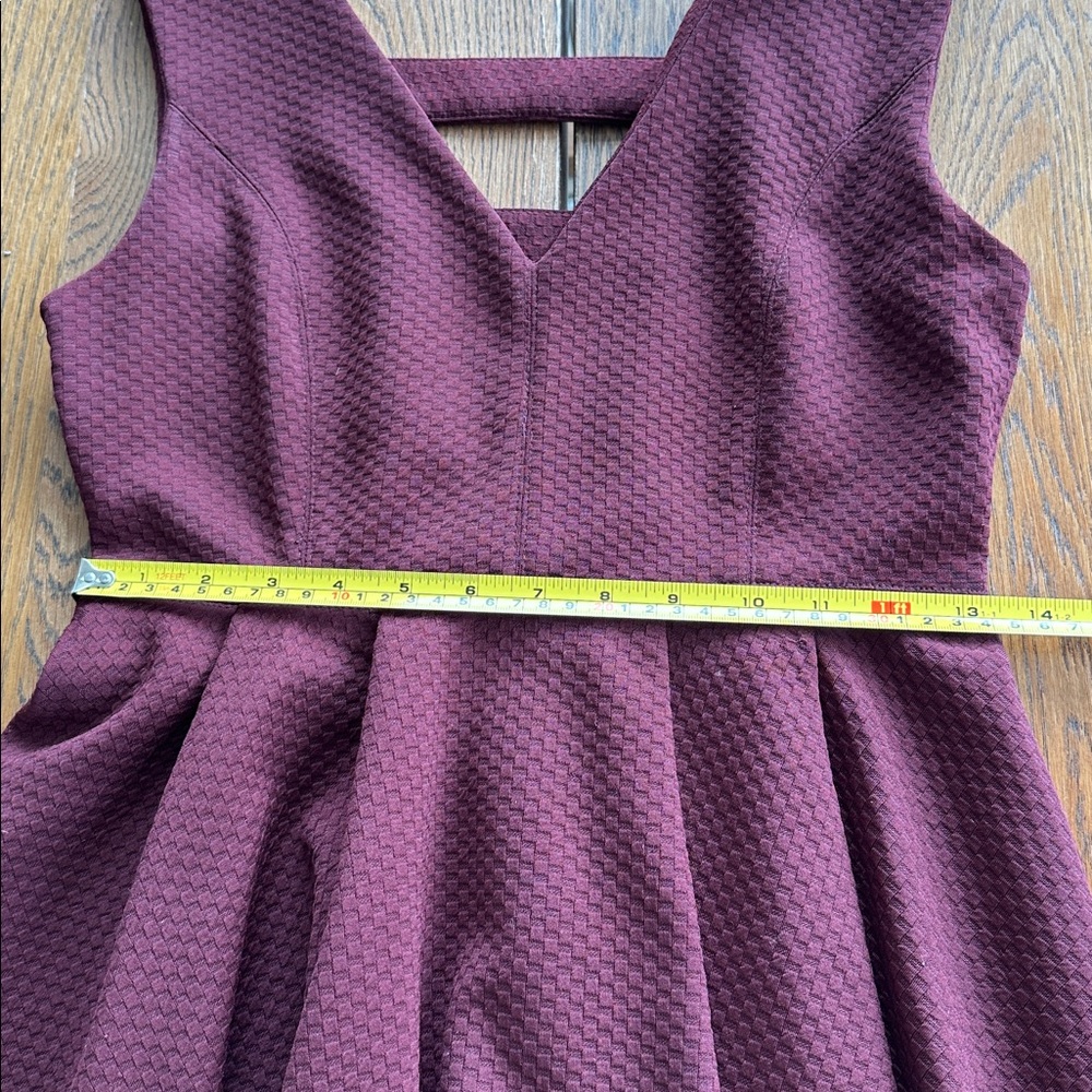 Danika Jay. Burgundy A Line Fitted Sleeveless Mini Party Cocktail Dress - Picture 9 of 9